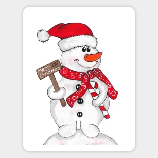 WHITE Christmas Snowman Magnet